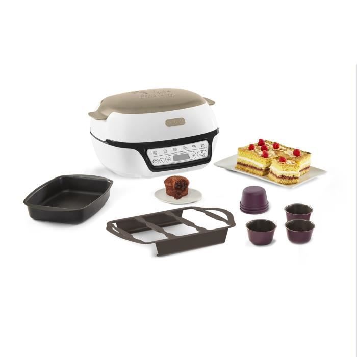 TEFAL Intelligente cake machine, 5 nauwkeurige programma's, Antiaanbakvorm, 6 Creabake muffinvormpjes, Cake Factory KD804910