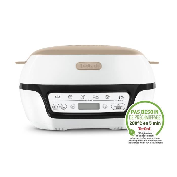 TEFAL Intelligente cake machine, 5 nauwkeurige programma's, Antiaanbakvorm, 6 Creabake muffinvormpjes, Cake Factory KD804910