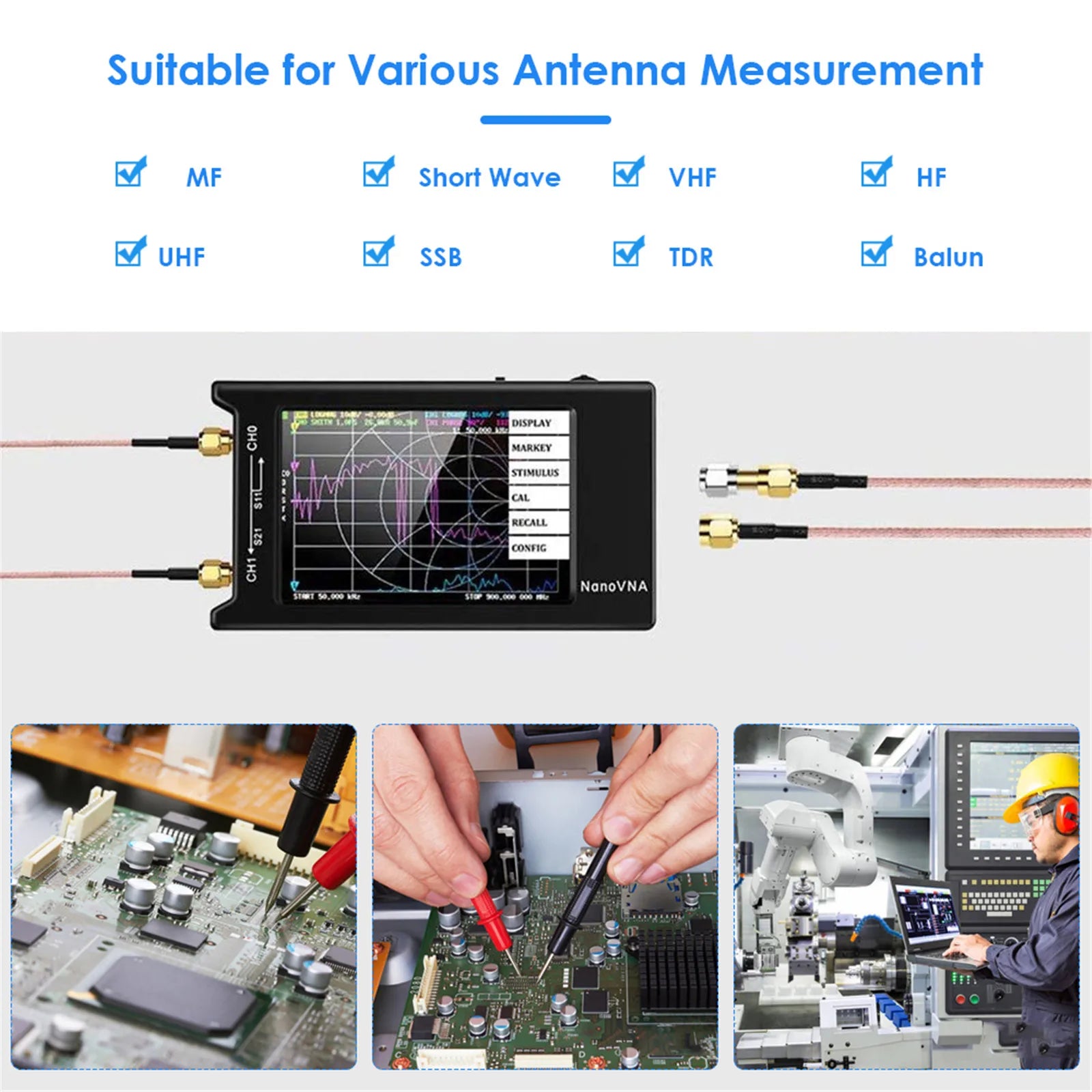 Netzwerk-Analysator, 40-Zoll-Touchscreen, NanoVNA-H4