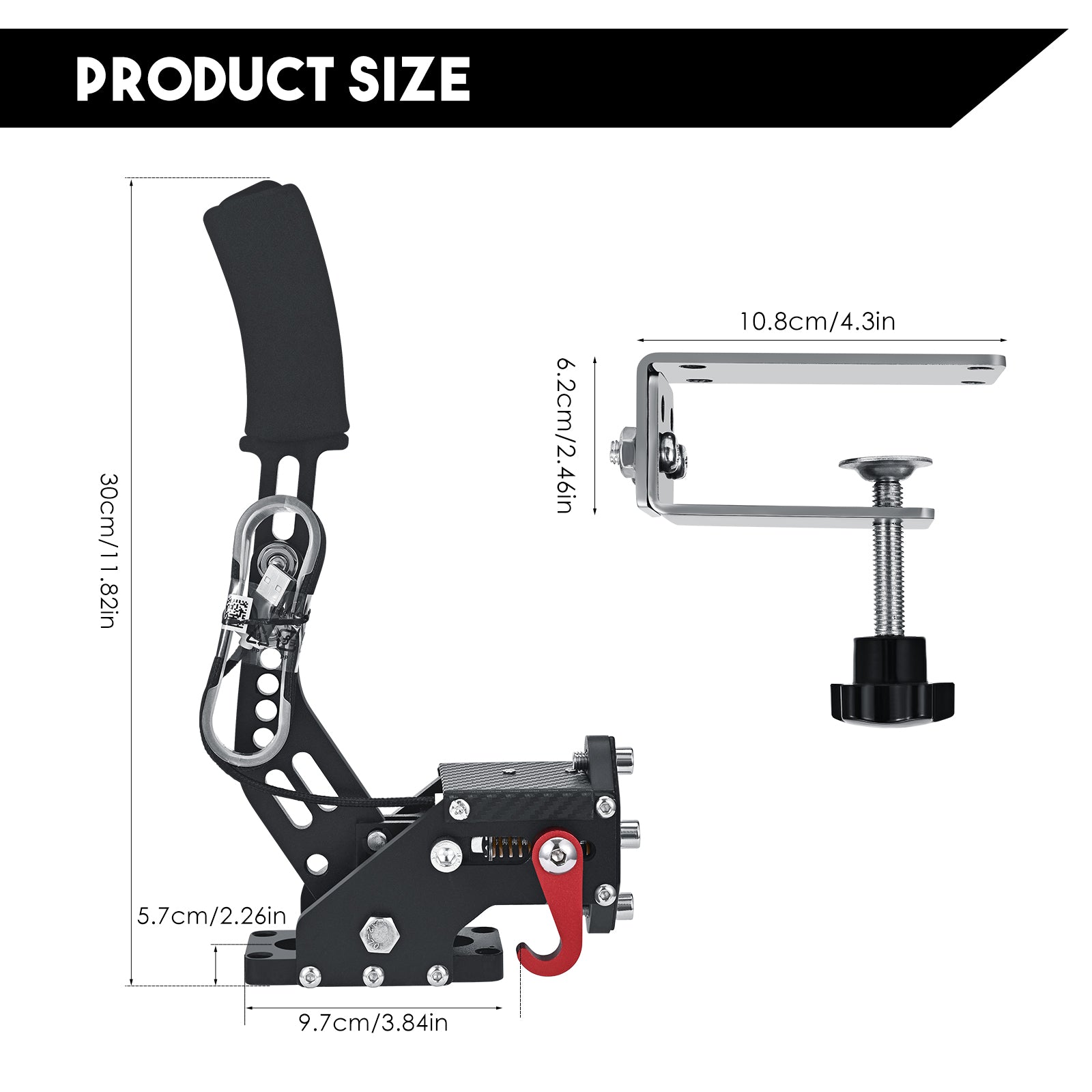 14-Bit USB Handbrake, For SIM PC Racing Games, Compatible with Logitech and Fanatec Systems