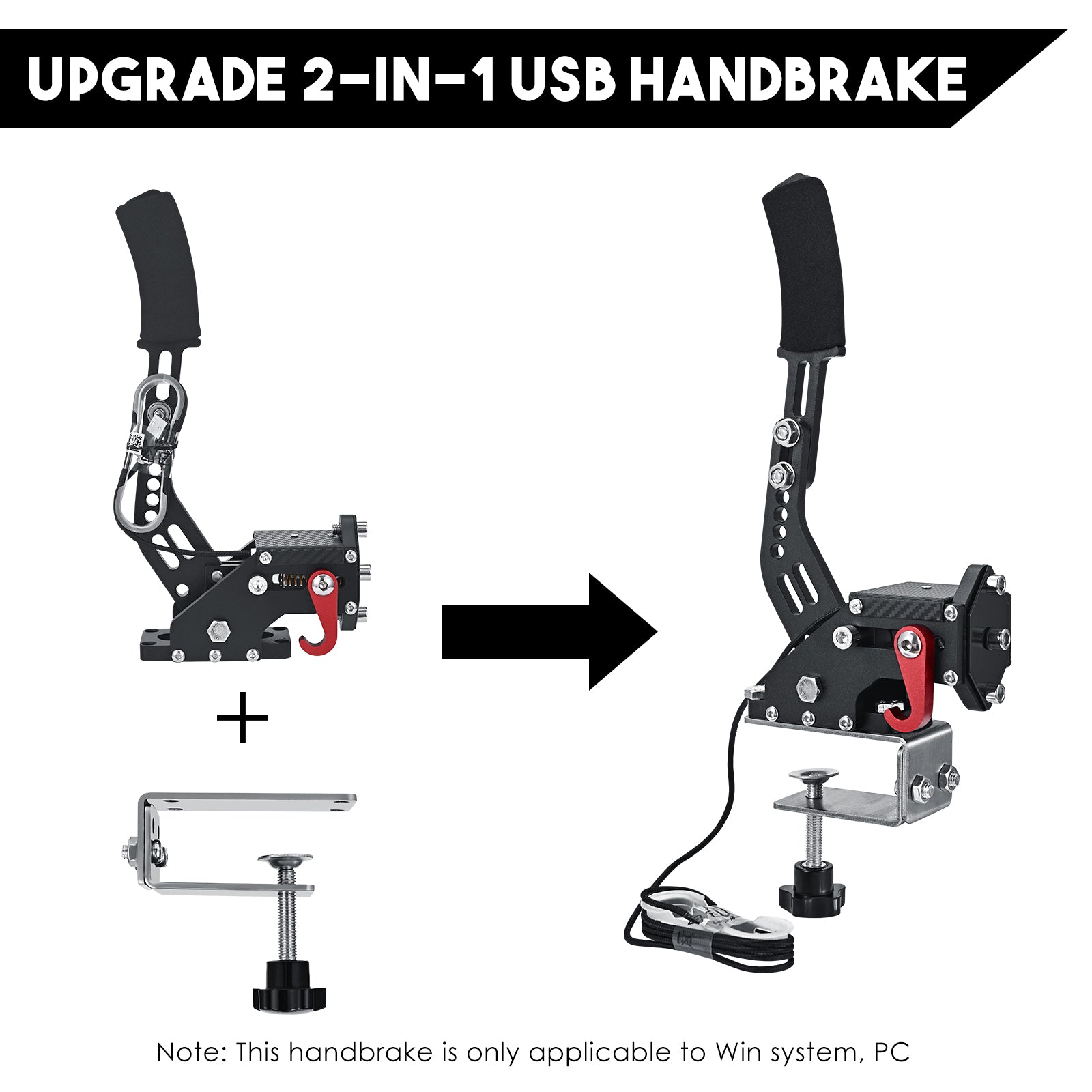 14-Bit USB Handbrake, For SIM PC Racing Games, Compatible with Logitech and Fanatec Systems