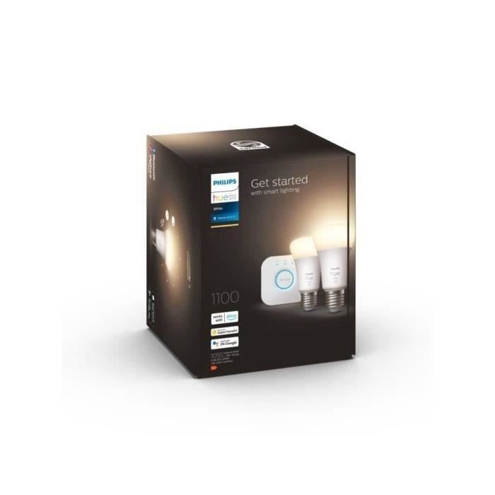 Philips Hue Wit - Verbonden LED Lamp Starter Kit - 9.5W - E27 - Verpakking van 2