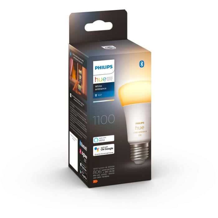 PHILIPS Hue White Ambiance - Verbonden LED-lamp E27 - 9.5W Gelijk aan 75W - Bluetooth-compatibel