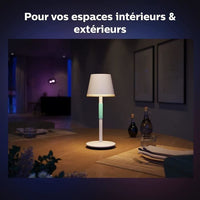 Philips White en Color Ambiance, Hue Belle draagbare tafellamp, Bluetooth compatibel, wit