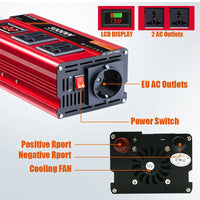 Reiner Sinus-Wechselrichter, 3000W Leistung, tragbar und solar-kompatibel