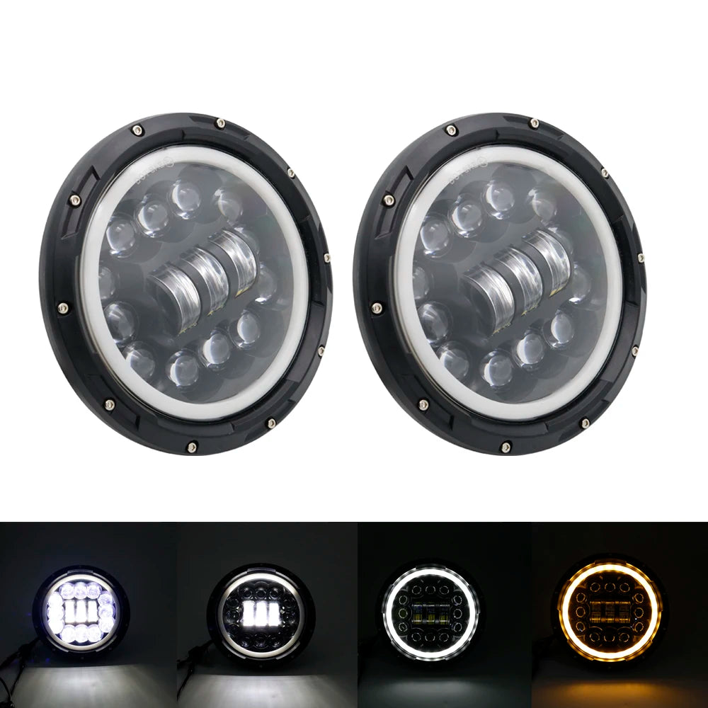 LED-Scheinwerfer, Fern-/Abblendlicht, geeignet für Jeep Wrangler Jk tj Cj Vaz 2121 Lada Niva 4X4.