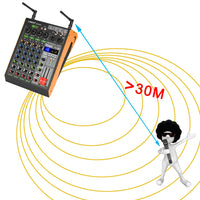 Audiomischer, drahtloses UHF-Mikrofon, USB-Bluetooth