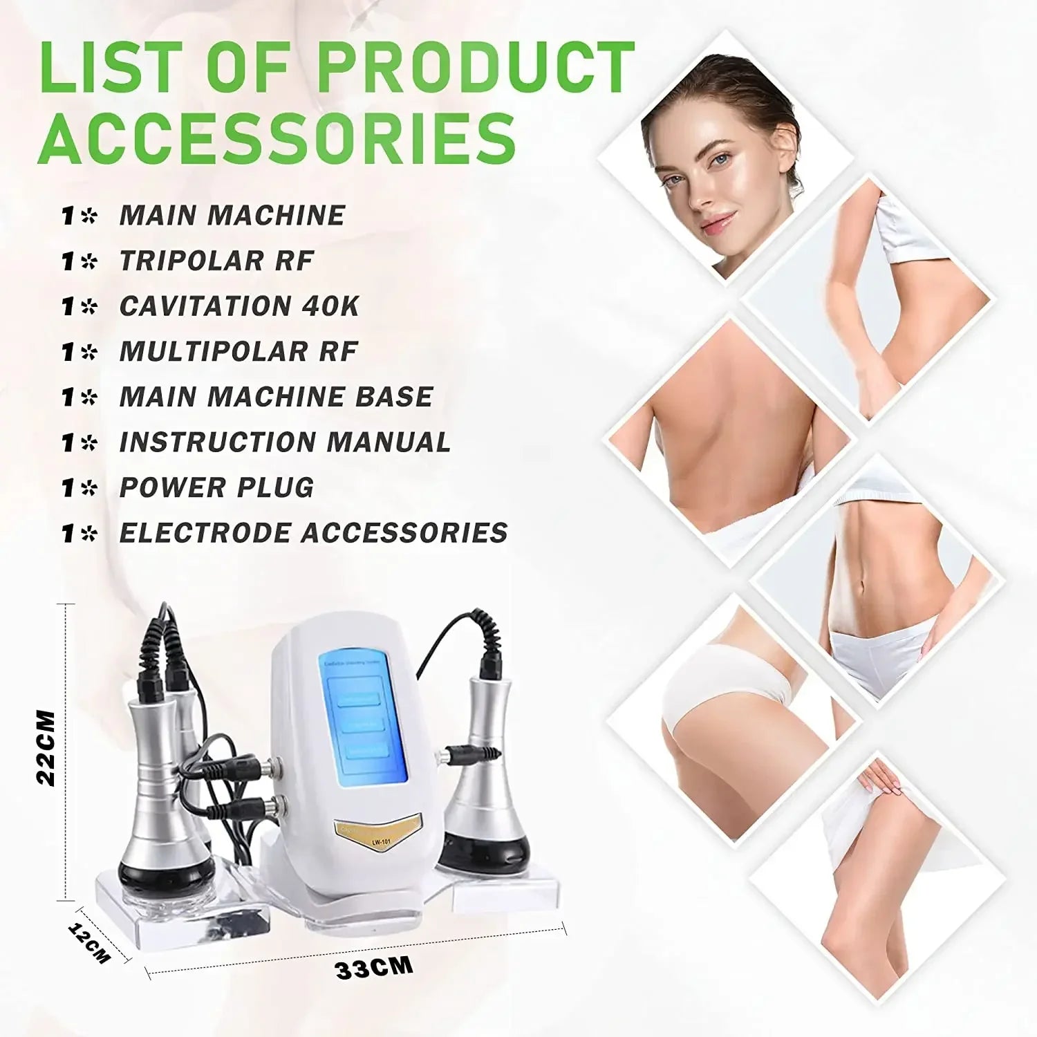 3 in 1 Body Sculpting Machine, Ultrasonic Cavitation Technology, Cellulite and Stretch Mark Massager