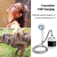 Portable Shower, Rechargeable 4400mAh Battery, For Camping and Outdoors