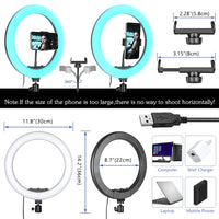 Selfie Ring Light, 12 inch diameter, 15 kleuren, verstelbare standaard