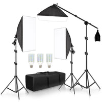 Fotografie-Softbox-Kit, 3 Softboxen, Auslegerarm