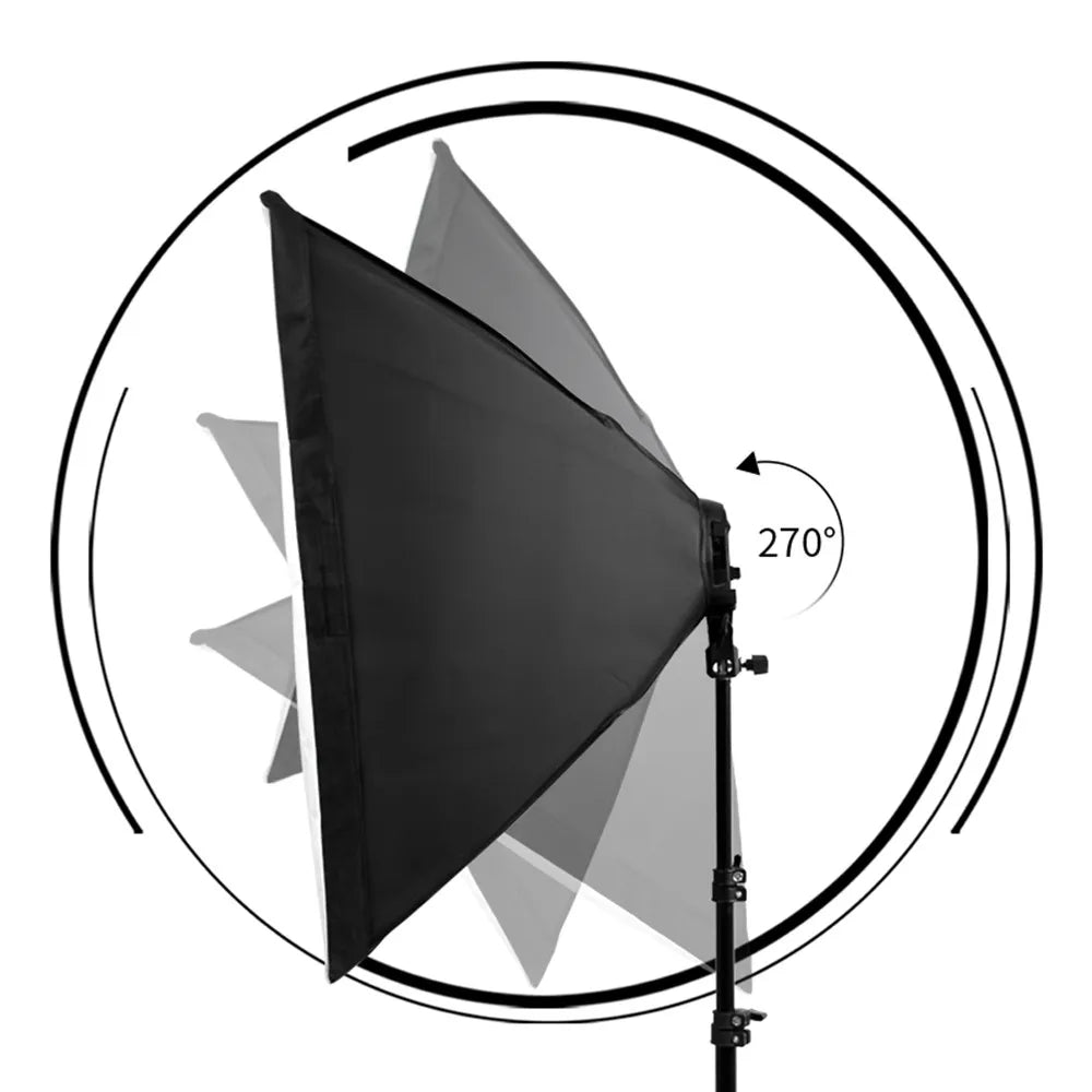 Fotografie-Softbox-Kit, 3 Softboxen, Auslegerarm