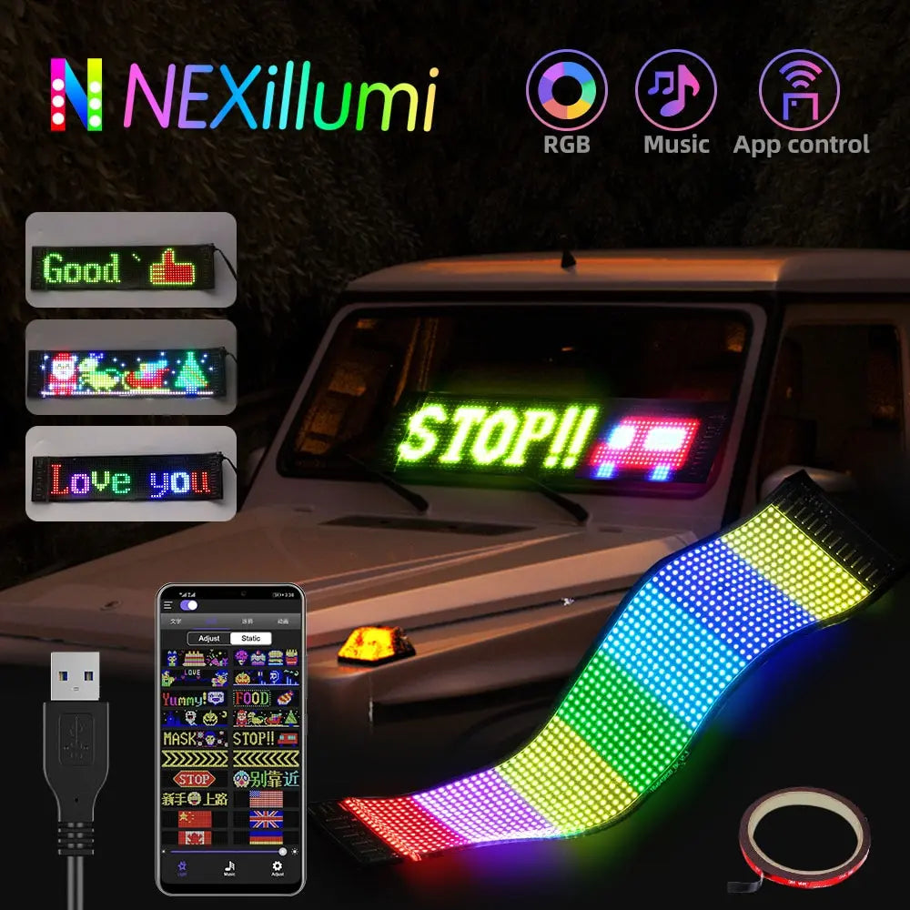 LED Sign, Bluetooth App Control, Programmable Display