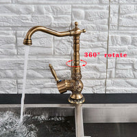 Bathroom Faucet, Antique Brass, 360 Rotation