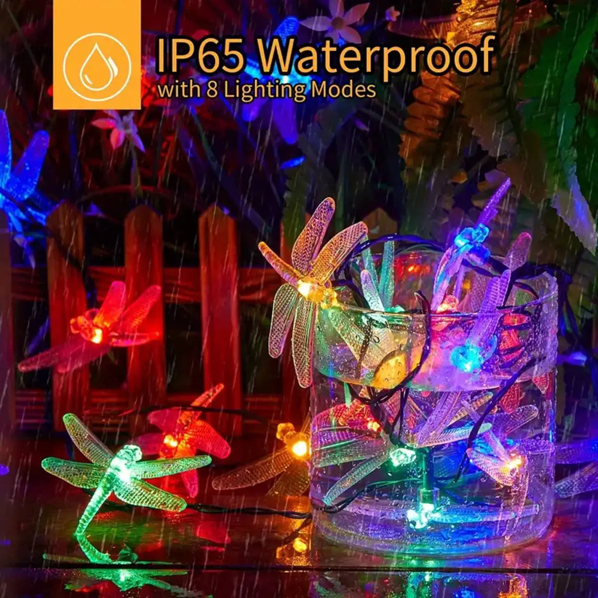 Solithia Libellenlichterkette | Solar | 8 Modi | IP65 Wetterfest | 5m 20 LEDs 6
