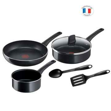 Tefal C2789602 6-delige kookset, Kookpan, Koekenpan, Sautépan + glazen deksel, Inductie, Antikleef, Gemaakt in Frankrijk