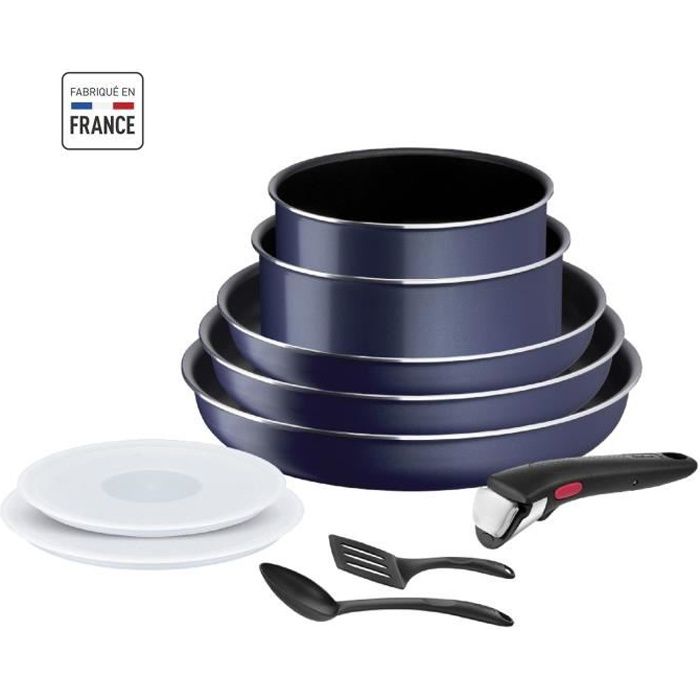 Tefal L1579102 Ingenio Easy Cook N Clean Kook Battery 10 stukken, anti-aanbak, alle warmtebronnen behalve inductie, gemaakt in Frankrijk