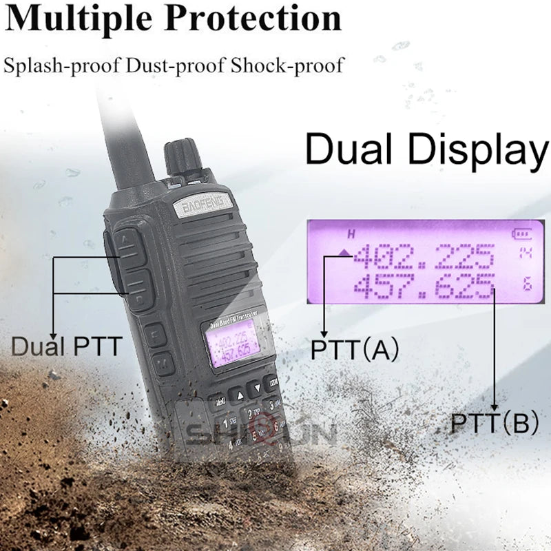 Baofeng Walkie Talkie, erweiterte Batterie, 10 KM Reichweite