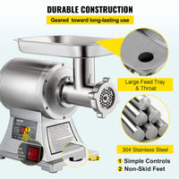 Electric Meat Mincer, Heavy Duty, Commercial Grinder Machine