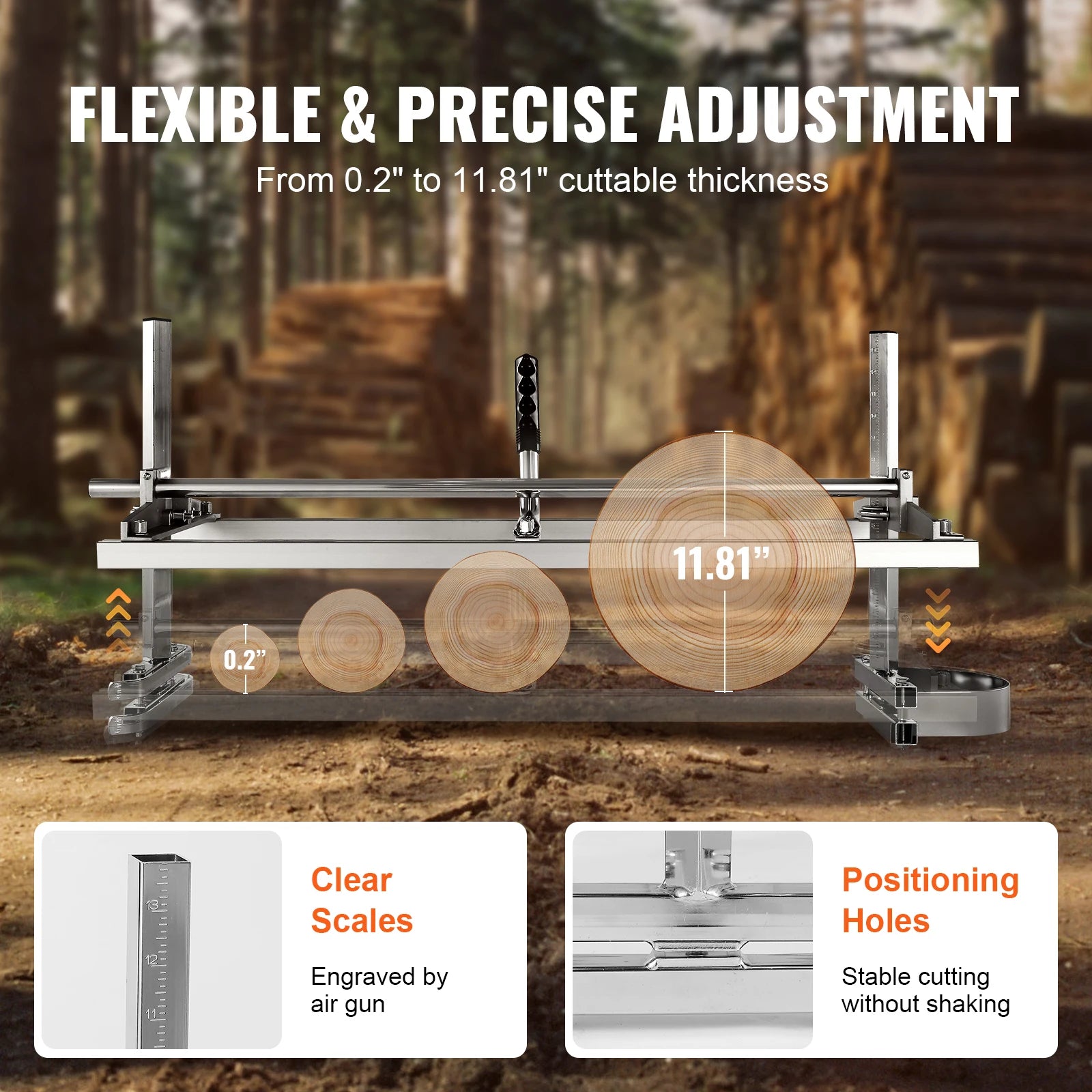 Chainsaw Mill, Adjustable Cutting Thickness, Ideal for Builders and Woodworkers