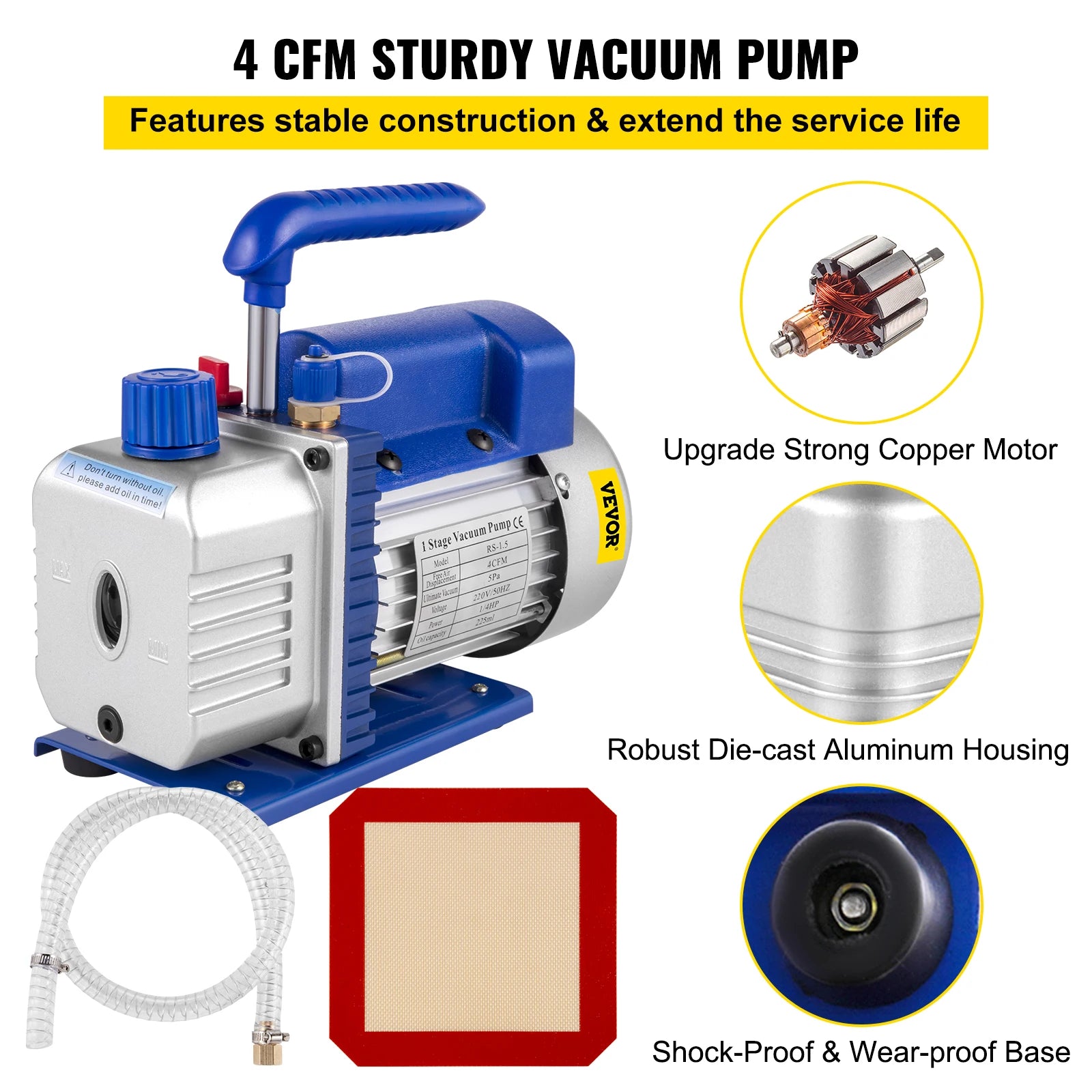 Vakuumpumpe, eingebauter Kühlventilator, wasserfeste Dichtung