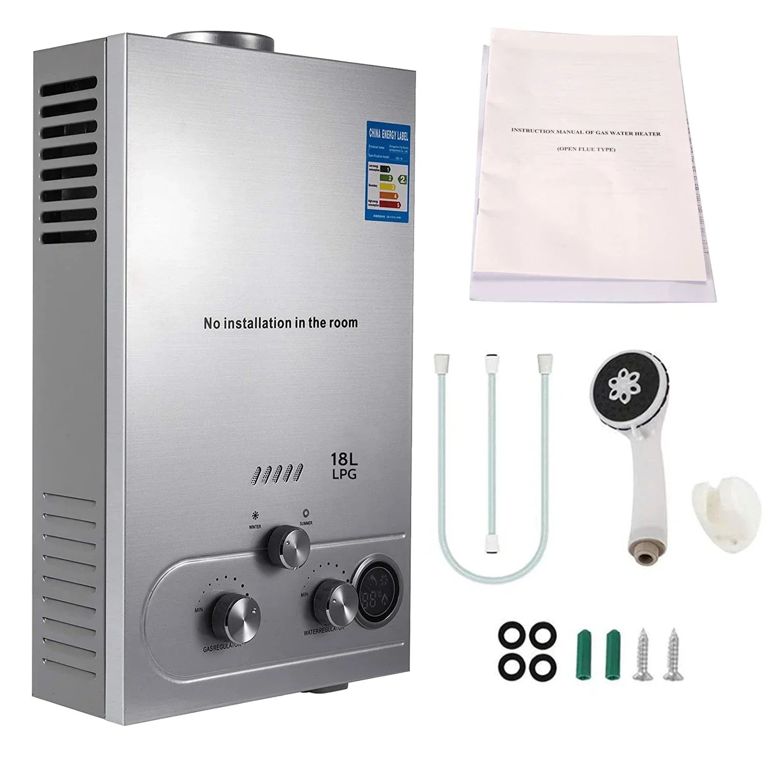 Tankless Gas Water Heater, Instant Hot Water, LPG Powered