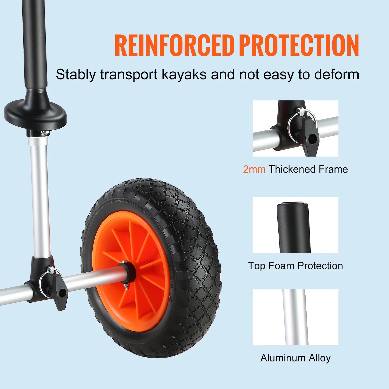 Kayak Cart, Detachable Design, Adjustable Width