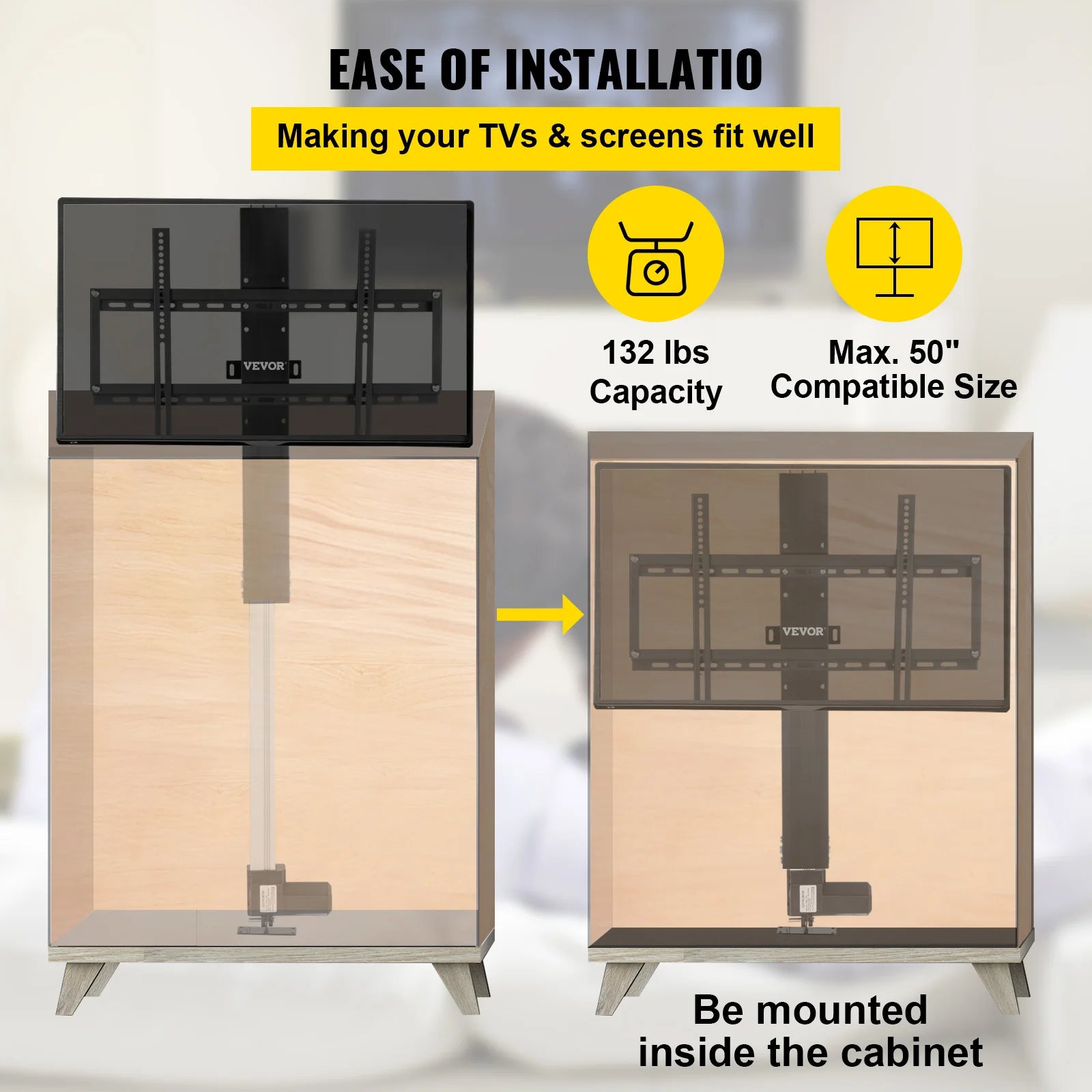 TV-Lift-Motor-Schrank, Fernbedienung, höhenverstellbar