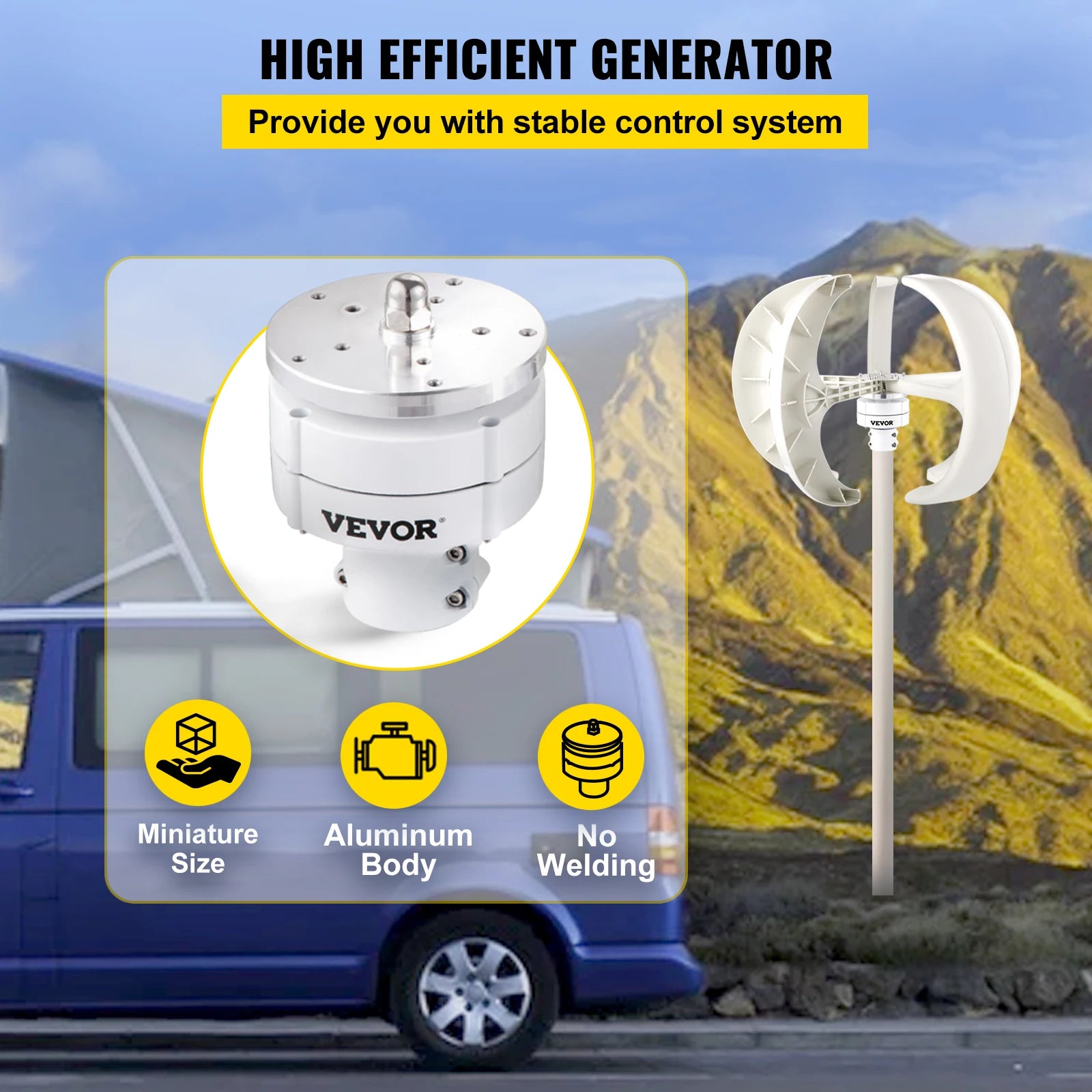 Vertikale Achsen-Windturbine, 12V, Alternative Energiegenerator