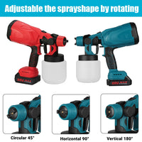 Cordless Paint Sprayer, 20V, High Speed, 800ML Capacity, Adapted for 18V Makita Battery