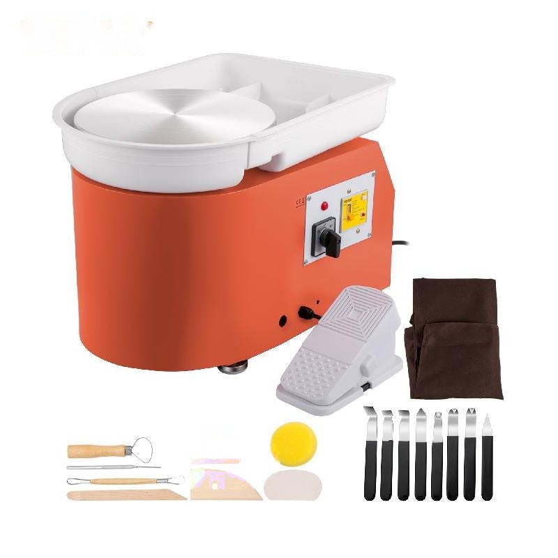 Pottery Wheel Machine, 28cm, Foot Pedal, Clockwise and Counterclockwise Rotation, 350W