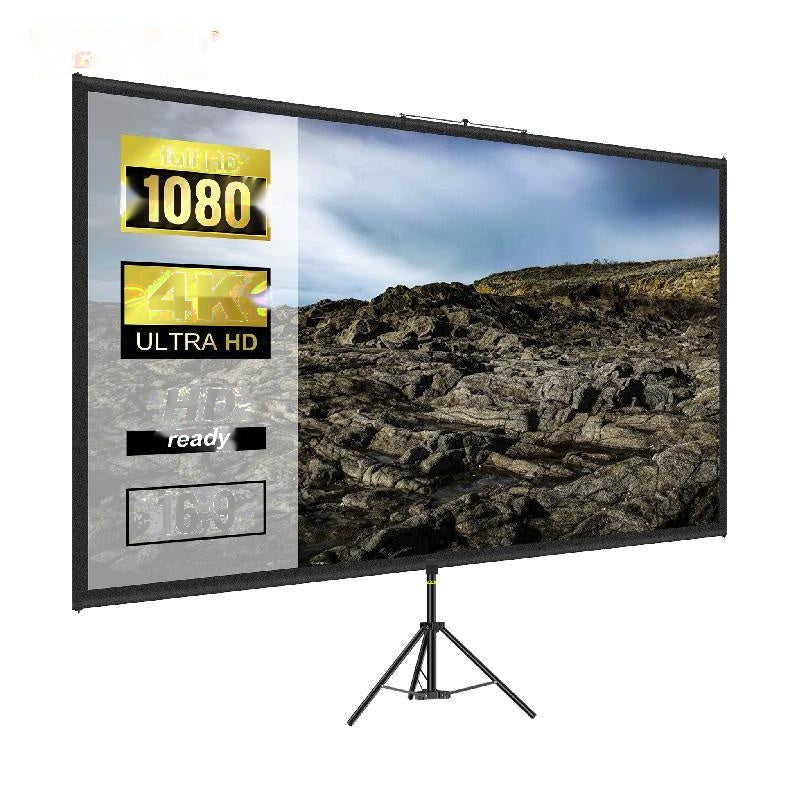 Projector Screen with Stand, 16:9 4K, for Indoors and Outdoors