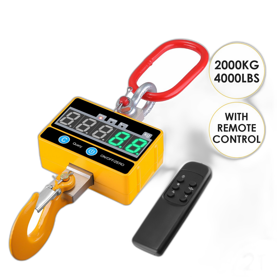 Digitale Kranwaage 2000 kg/4000 lb – hochpräzise, ​​wiederaufladbar, ferngesteuert 2T