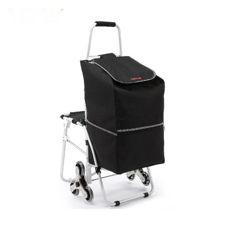 Einkaufswagen zum Treppensteigen, 50 l – 75 kg Fassungsvermögen, gepolsterter Griff und Abrieb