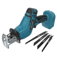Snoerloze Reciprozaag mit 4 Zaagbladen - Accu Niet Inbegrepen - Arangepast aan 18V Makita Battery - for hout &amp; metaal - Black and Blue