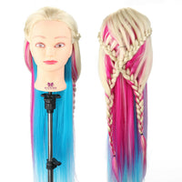 Mannequin Head, Synthetic Hair, Tripod Stand