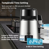 Heim-Wasserdestilliergerät, 15L/H Geschwindigkeit, Touchscreen-Zeiteinstellung