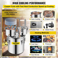 Alcohol Distiller Set, Food-Grade Materials, Rapid Cooling