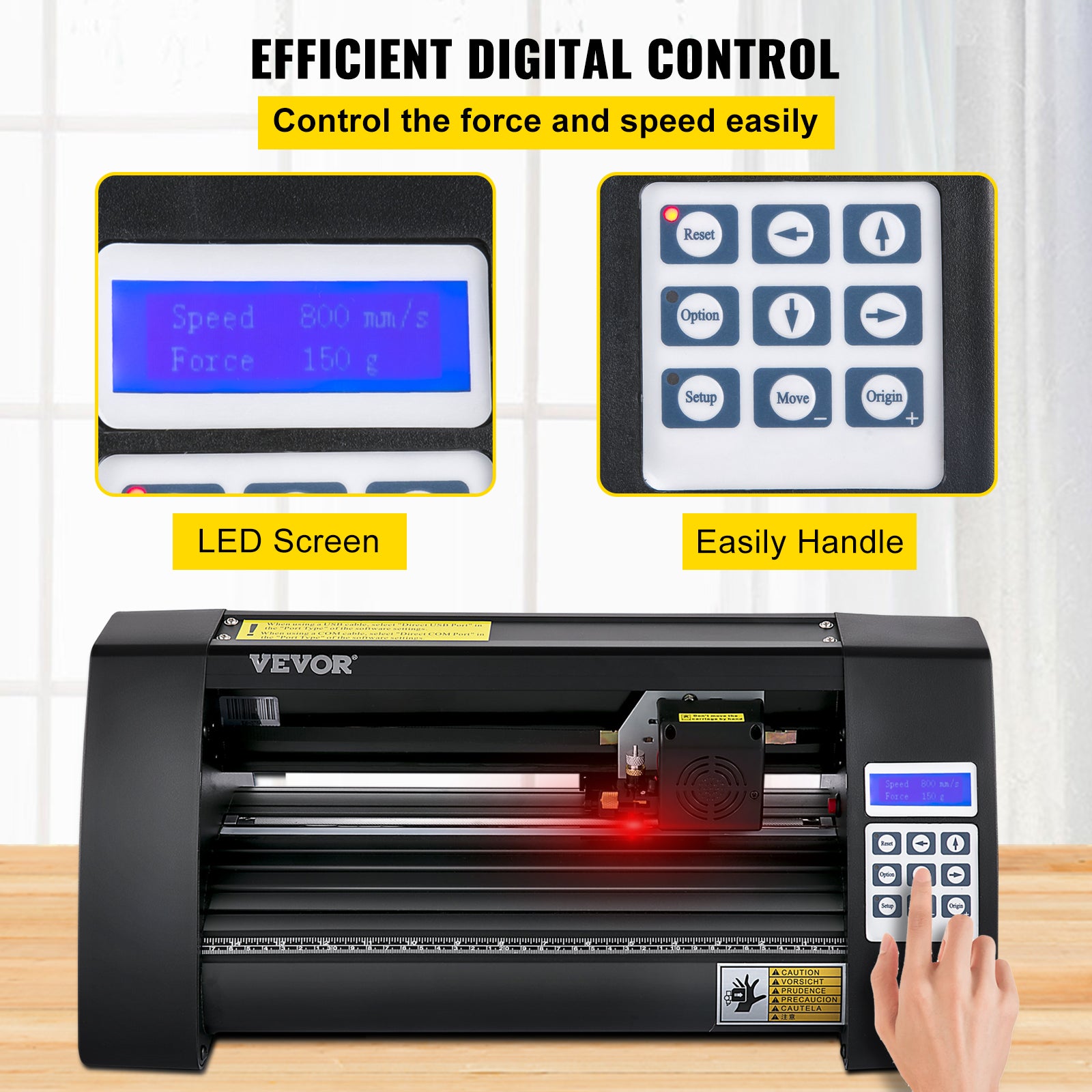 Vinyl-Schneideplotter 375 mm – LCD-Bildschirm, Laserführung und Multi-System C