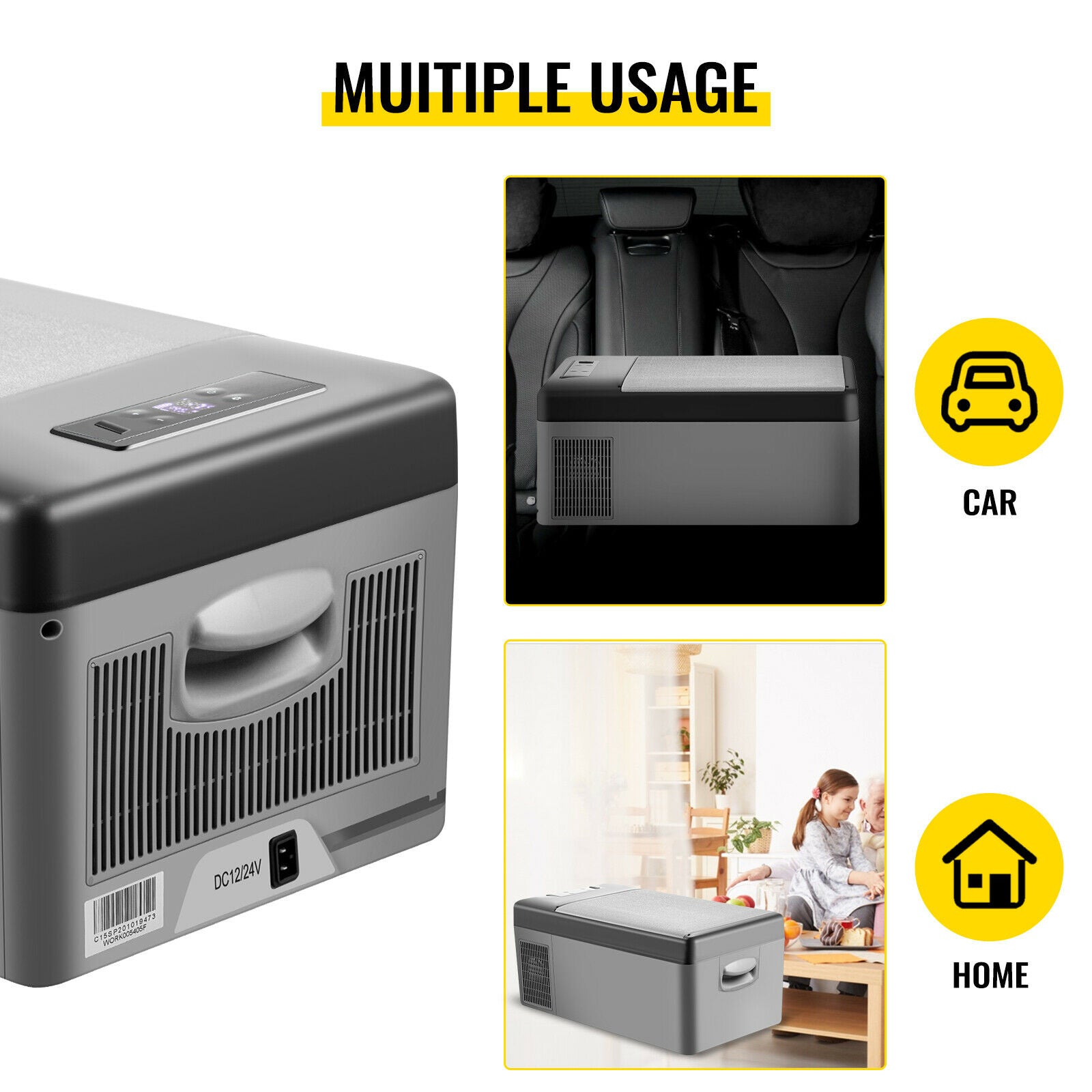 "Tragbare Auto-Gefrierbox, 15L Fassungsvermögen, 12V/24V"