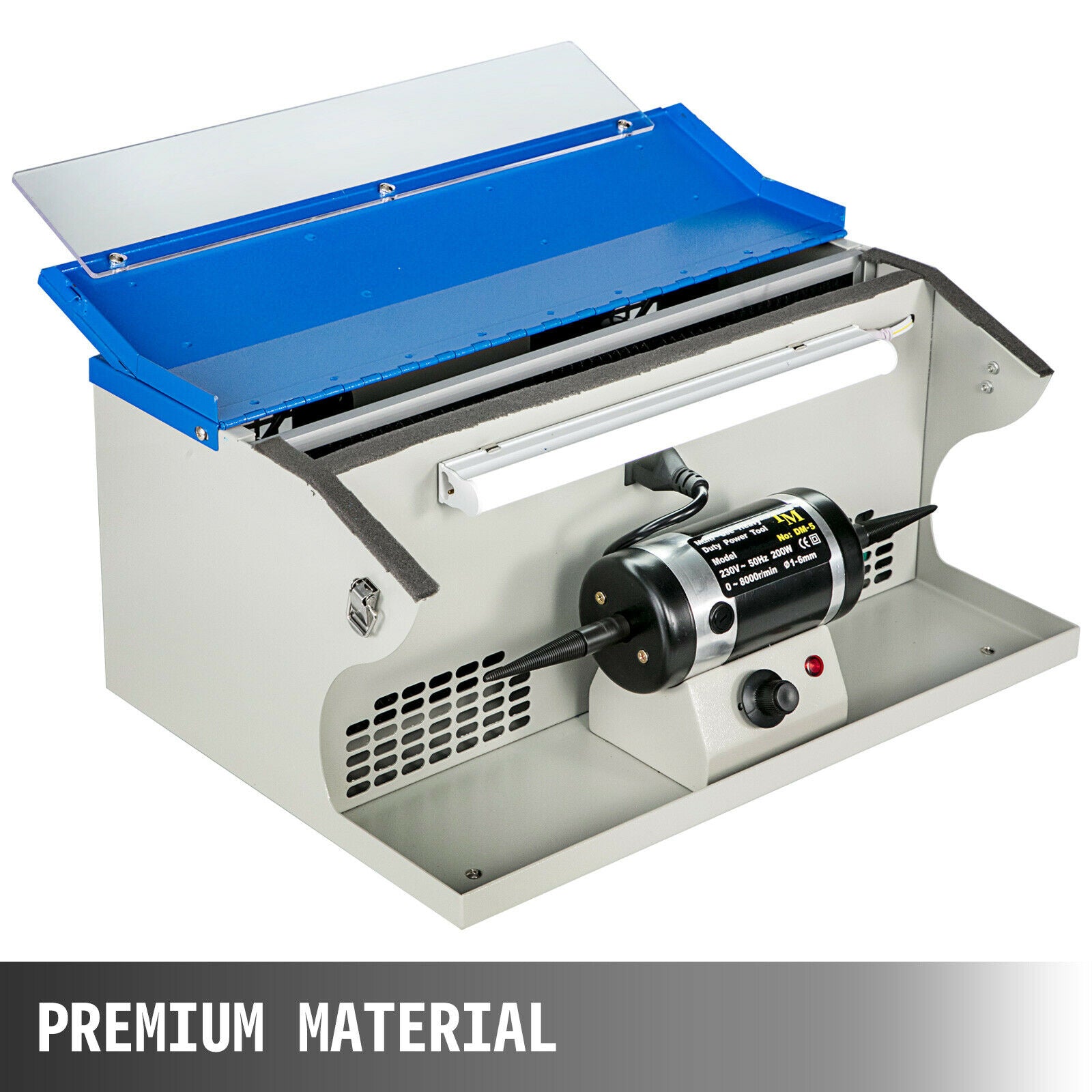 Schmuckpoliermaschine – 200-W-Motor, Geschwindigkeitsschalter, Beleuchtung