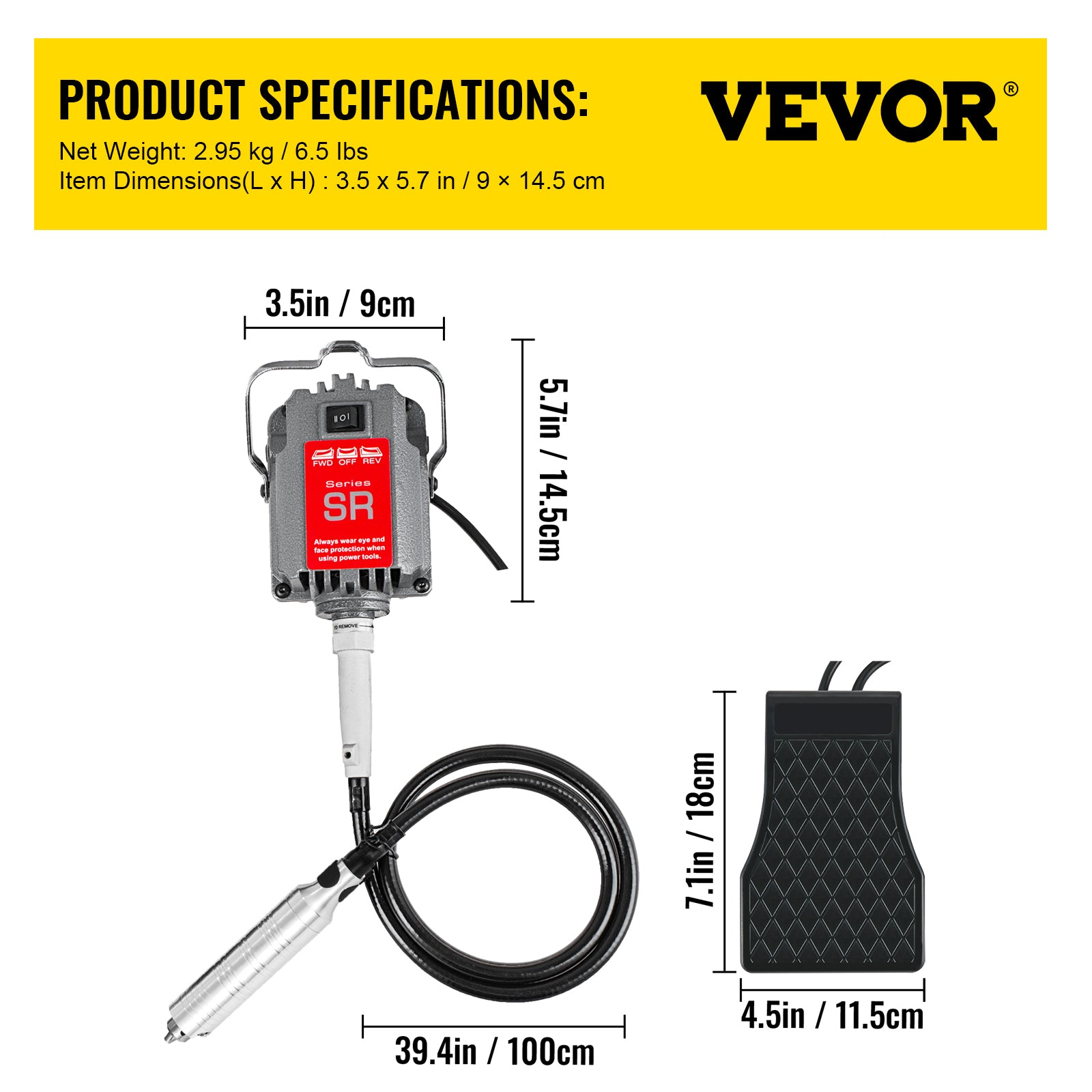 230W Flexible Shaft Grinder - Powerful Motor, High-Precision Clamp