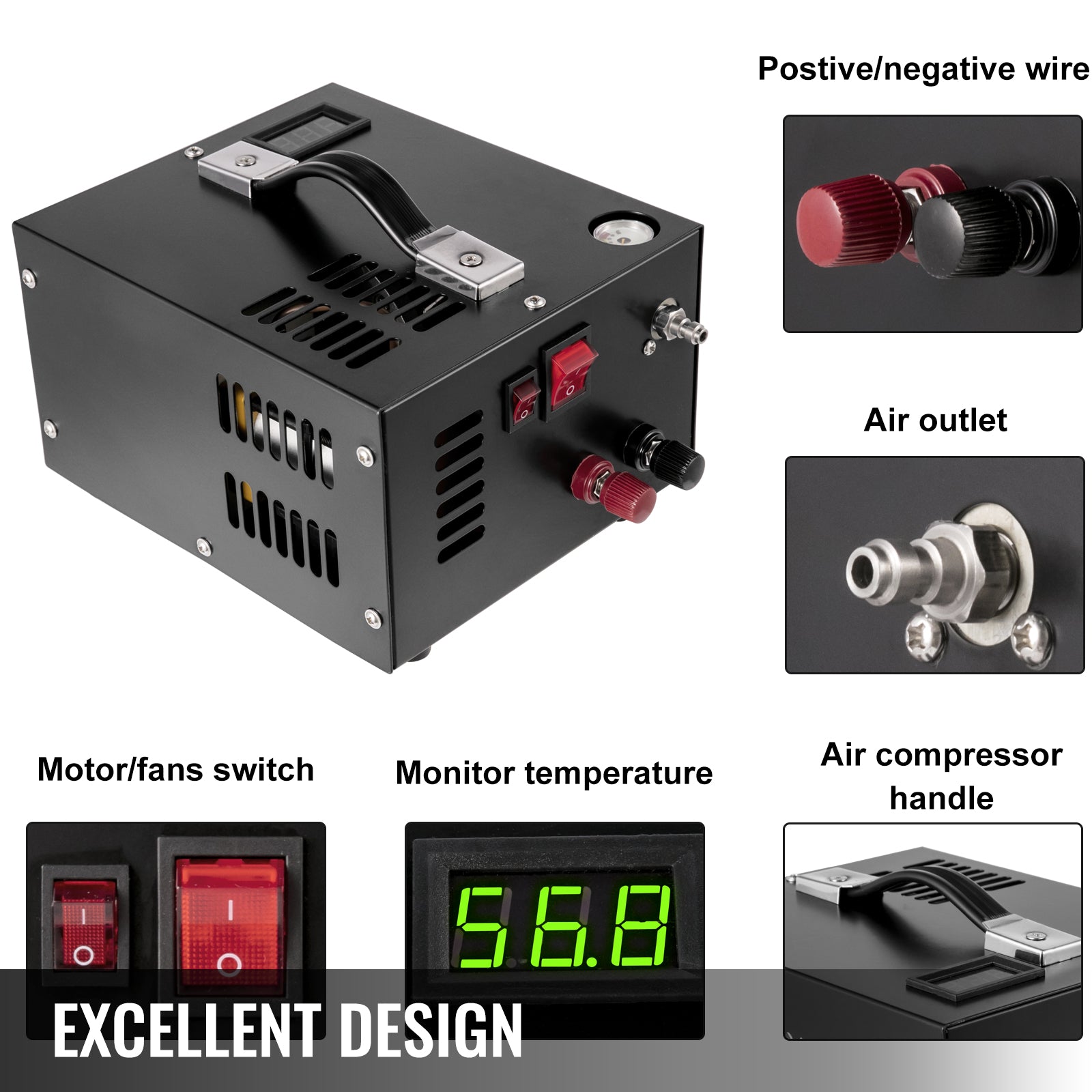 PCP-Luftkompressorpumpe – 4500 Psi, 300 Bar, 8-mm-Schnellkupplung