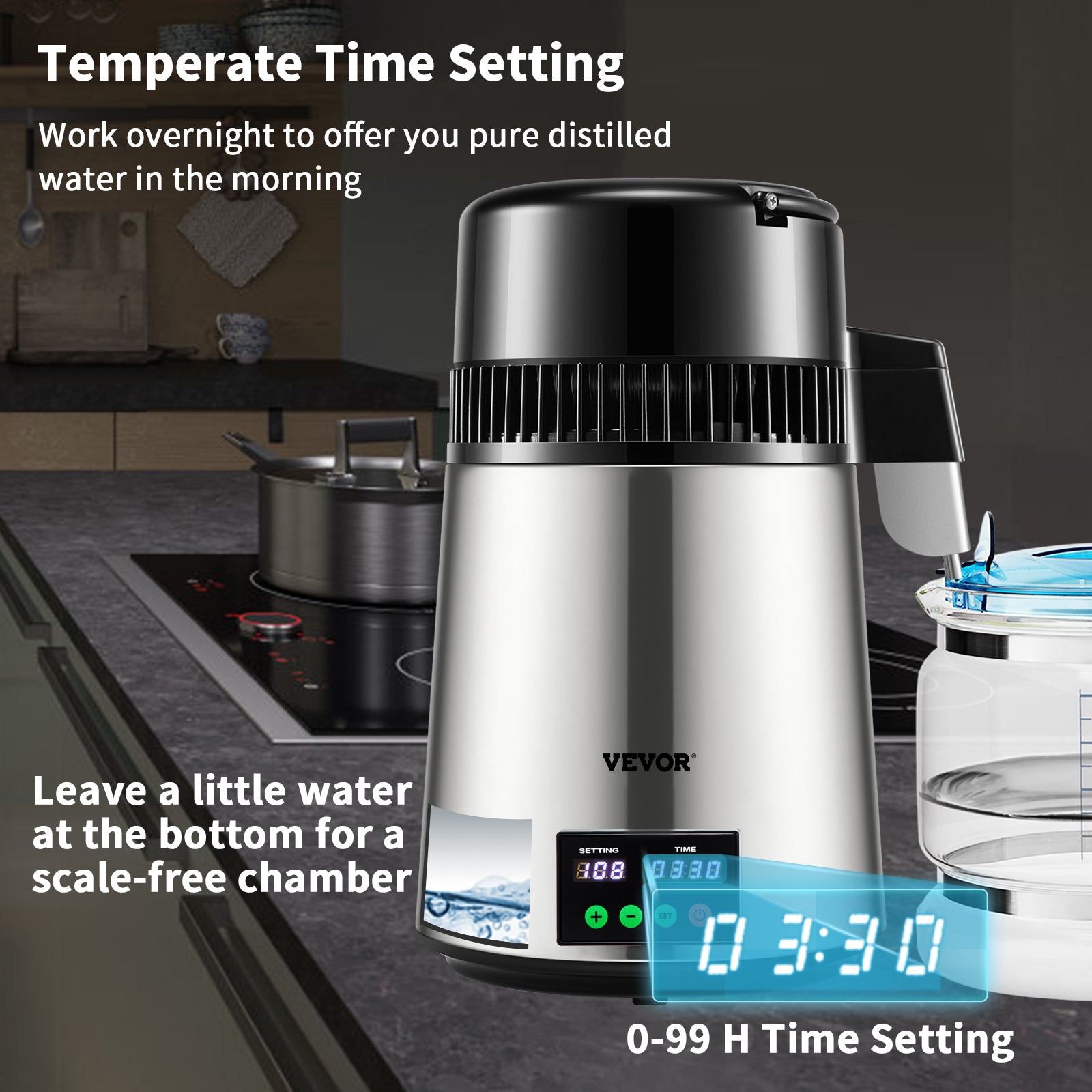 Wasserdestilliergerät, Destillationsrate 1 l/h, Touchscreen, leer