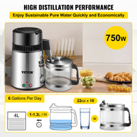 Wasserdestilliermaschine, 4 l Fassungsvermögen, 304 Stalen-Behälter, Kühlstofffilter