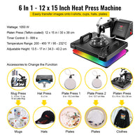 Heat Press Machine, 360° Swing Away, Accurate Temperature Control