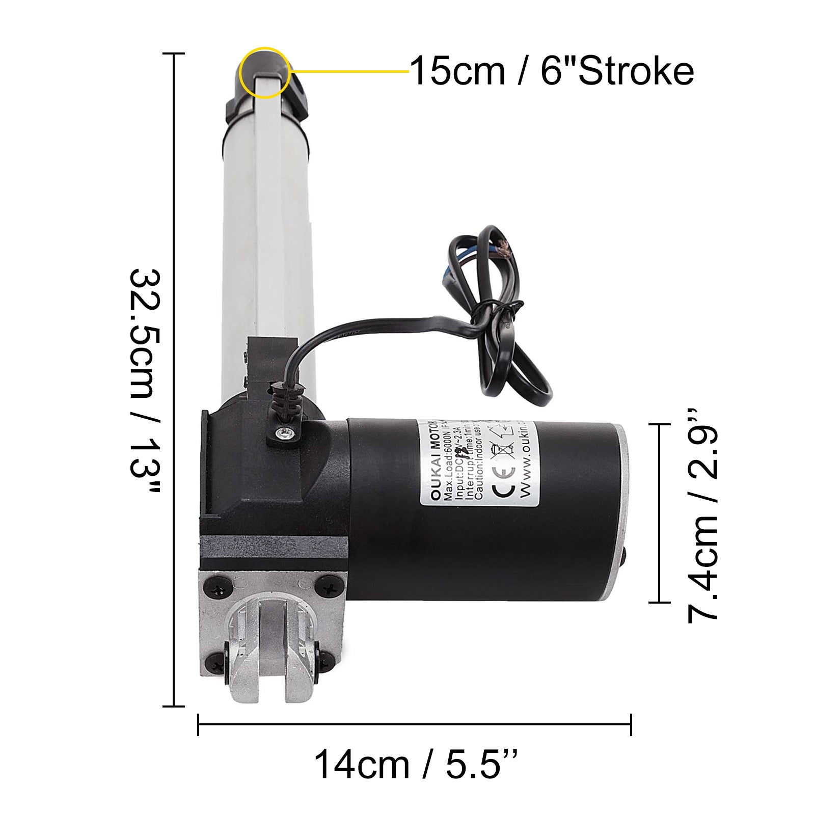 Linearaktuator, 6 Hub, 5mm/s Geschwindigkeit