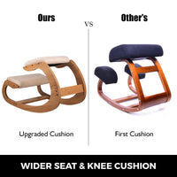 Ergonomischer Kniesessel, Natur-Birkenholz, Tragfähigkeit von 220lbs