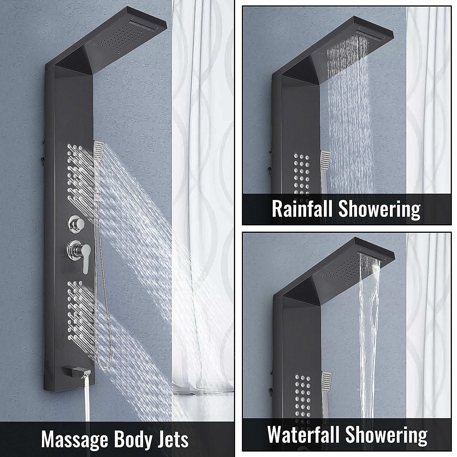 Duschpaneel-System, Regenfall, Massage-Düsen