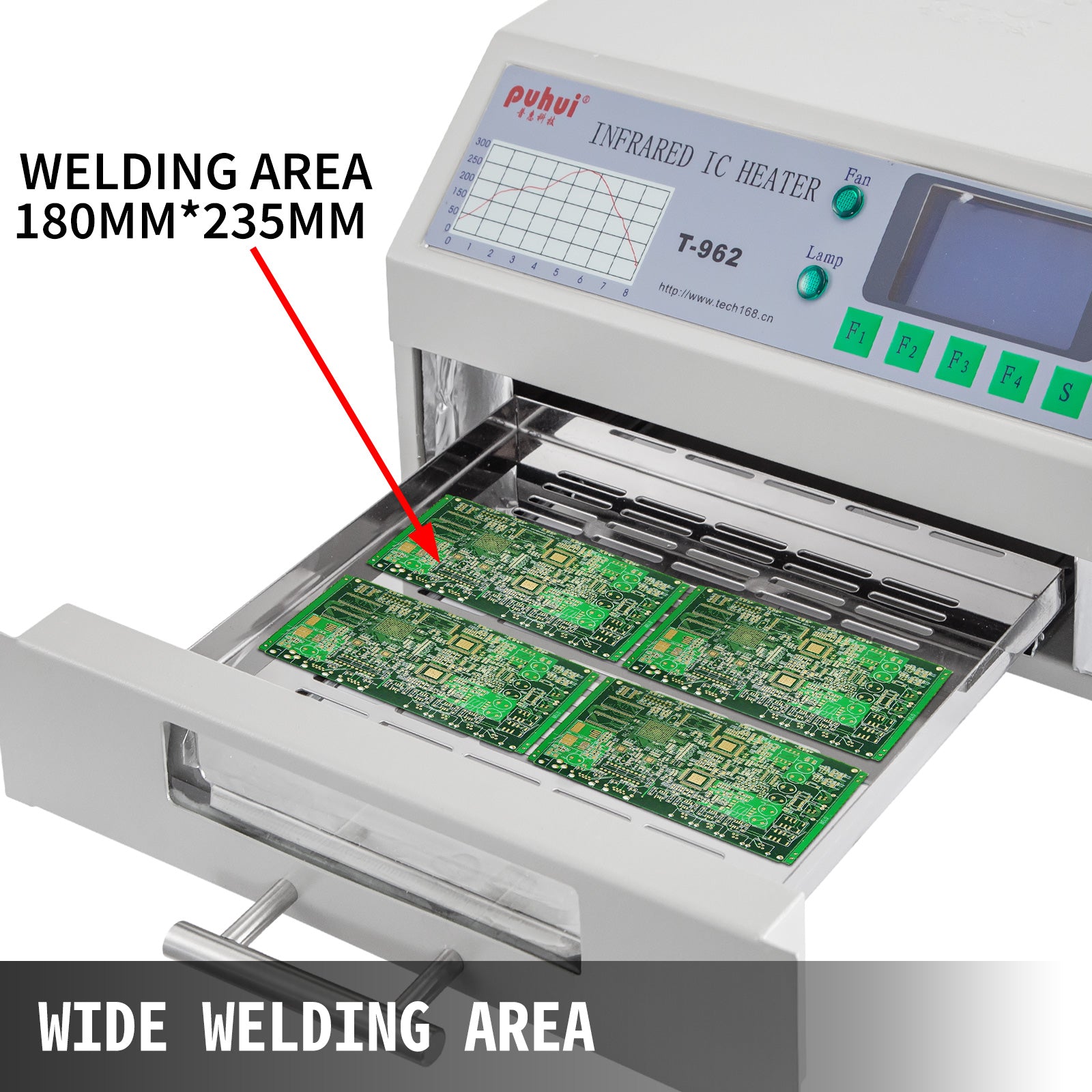 Reflow-Ofen, Infrarot-Heizung, Leiterplatten-SMD-SMT-BGA-Wiederherstellung, T-962A